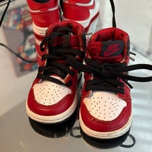 Nike Kids Red and White High-Top Sneakers